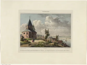 Pyhän Nikolauksen kappeli Nijmegenissä Hedensche Kapel, Valkhofin kävelypaikalla. La Chapelle Payenne, à la Promenade, dit Valkhof (otsikko esineessä) Nymegen. (sarjan otsikko objektissa)
