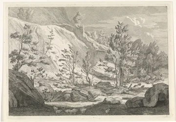 Rokko, jossa on lammaslauma Maisemat Chartreuzer-vuorilla (sarjan nimi)