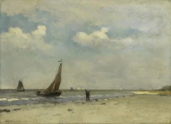 Rantakuva, noin 1870-1903 (öljy paneelille)