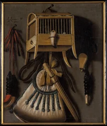 Asetelma lintupyyntivälineillä, 1660