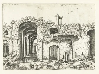Kolmas näkymä Diocletianuksen kylpylöistä Rooman rauniot, 1561 (sarjan nimi)