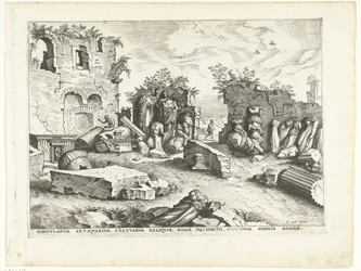 Puutarha, jossa on antiikkipatsaita Rooman rauniot, 1561 (sarjan nimi)