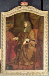 Anthony Ashley Cooper. 1. Earl of Shaftesbury Lord Chancellorin kaapuissa, n. 1672 (öljy kankaalle)