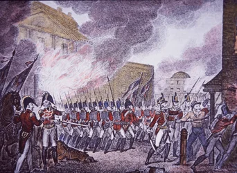 The Burning of Washington (värillinen kaiverrus)