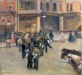 Tuloksia odotellessa (Suuri Nottsin ja Surreyn välinen ottelu, Nottingham, elokuu 1892) (öljy paneelille)