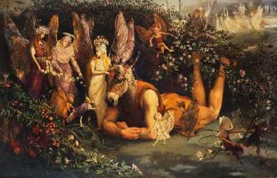Titania ja Bottom näytelmästä "Kesäyön unelma"