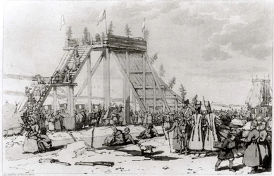 Ice Hills, John Atkinsonin ja James Walkerin teoksesta "Venäläisten tapojen, tapojen ja huvitusten maalauksellinen esitys", julkaistu 1804