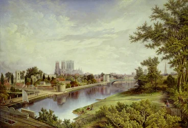 York Scarboroughn rautatiesillalta (öljy kankaalle)