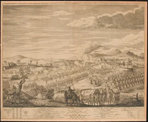 Kuvaus Drunmossie [sic] Moorin taistelusta lähellä Cullodenia, 16. huhtikuuta 1746