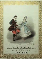The Celebred Polka, laulu nuotit, 1840 (väri litho)