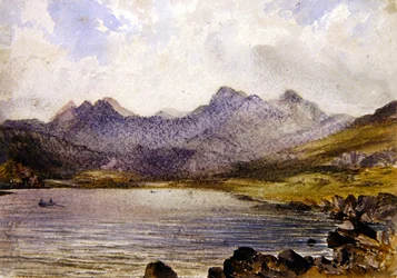Lähellä Llyn Crafrantia, Wales (akvarelli paperille)