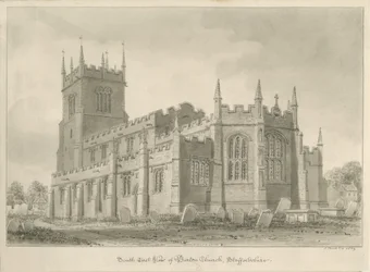 Barton Under Needwood Church: seepiapiirustus