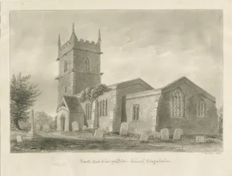 Bloren kirkko: seepiapiirustus, 1839