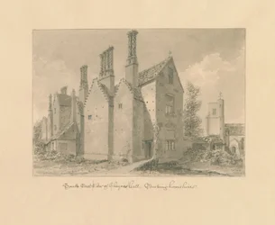 Buckinghamshire - Chenies Hall: seepiapiirustus