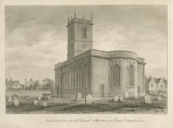 Burton-upon-Trent - Vanha kirkko: seepiapiirros