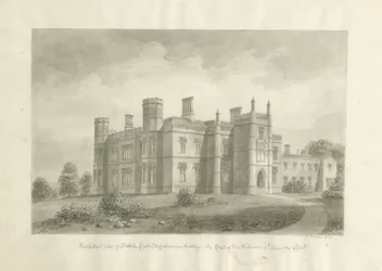Butterton Hall: seepiapiirustus