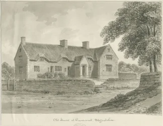 Caverswall Village - Vanhat talot: seepiapiirros, 1840
