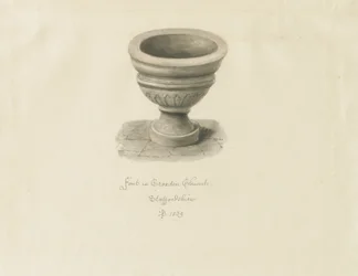 Croxden - Font in the Guest Chapel: seepiapiirros