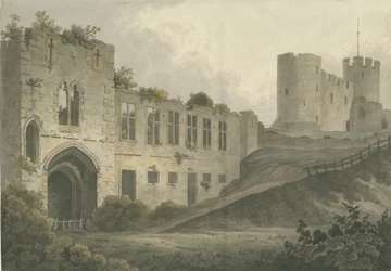 Dudley Castle - The Keep: akvarellimaalaus ja [c 1820]