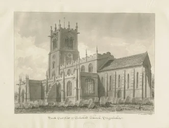 Eccleshallin kirkko: seepiapiirustus