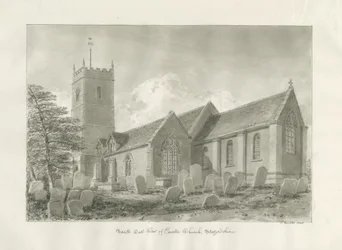 Envillen kirkko: seepiapiirros, 1846