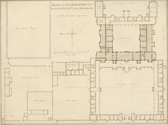 Essex - Audley End - Suunnitelma: seepiapiirustus, 1815