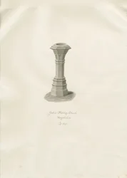 Fontti Aldridge Churchissa: seepiapiirros