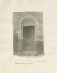 Standonin kirkon sisätilat: seepiapiirustus, 24.5.1847 (piirustus)
