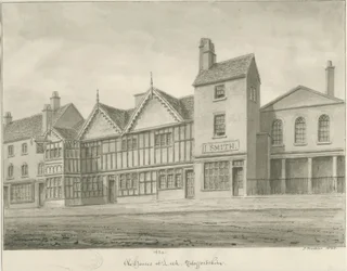 Leek Town - Vanhat talot: seepiapiirros, 1844