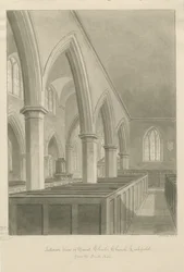 Lichfield - St. Chadin kirkon sisustus: seepiapiirros