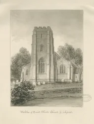 Lichfield - St. Chadin kirkko: seepiapiirros