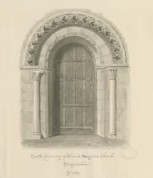 Mayfield Church - South Doorway: seepiapesupiirros, 1839