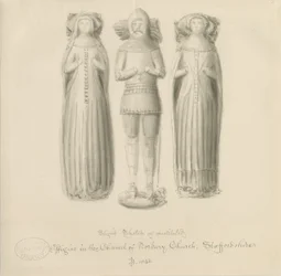 Norbury Church - Effigy [Sir Edward Botiler]: seepiapiirustus