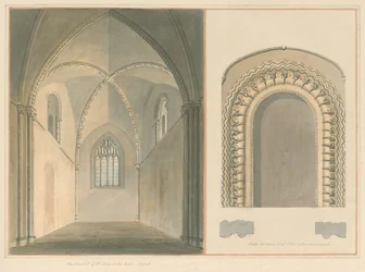 Oxfordshire - Oxford - Pyhän Pietarin kansli ja eteläinen sisäänkäynti itäkirkossa, 1803