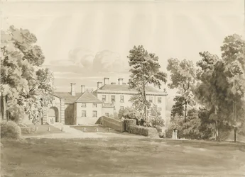 Patshullin talo: seepiapesupiirros, elokuu 1820 (piirros) (piirros)