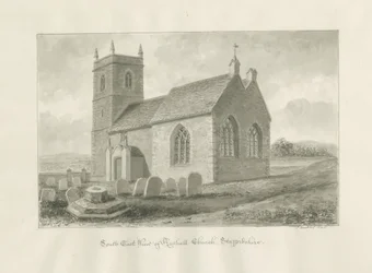 Rushall Church: seepiapiirustus, 1845
