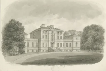 Sandon Hall: seepiapiirros (vinjetoitu)