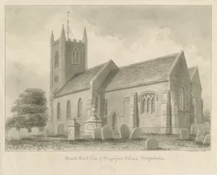 Seighford Church: seepiapesupiirustus, 1842