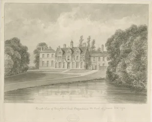 Seighford Hall: seepiapiirustus