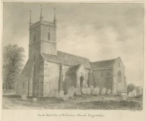 Shenstonen kirkko: seepiapiirustus