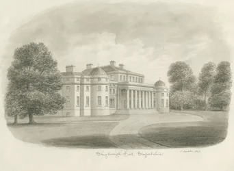 Shugborough Hall: seepiapiirustus, 1843
