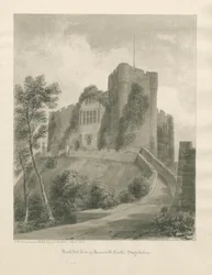 Tamworth Castle: seepiapiirustus, huhtikuu 1849 (piirustus)