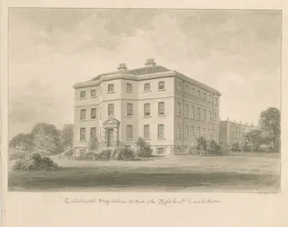 Teddesley Hall: seepiapesupiirustus, 1841
