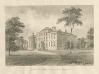 Thorpe Constantine Hall: seepiapesupiirustus, 1848