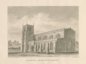 Tutbury Priory Church: seepiapesupiirros, 1812