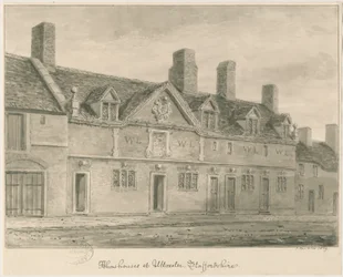 Uttoxeter Town - Almshouses: seepiapesupiirros, 1839