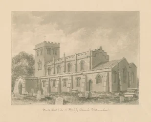 Westmorland - Applebyn kirkko: seepiapiirustus, 1800