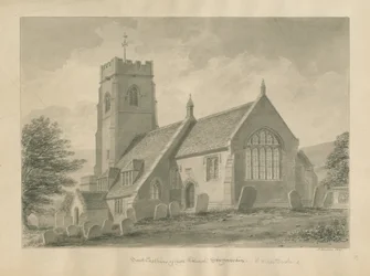 Worcestershire - Clent Church: seepiapiirustus, 1847