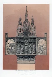 Norsunluun kaiverrettu triptyykki, 1800-luku.