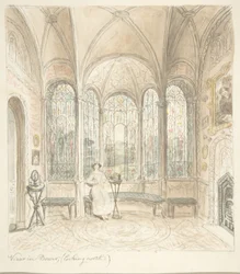 Lean linna, Worcestershire, Bowerin näkymä pohjoiseen, n. 1816.